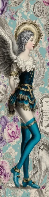 Free angel bookmark featuring old world european style angel